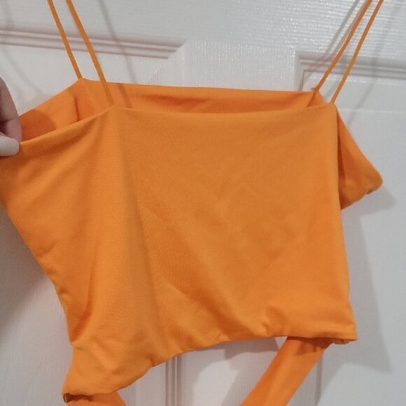 Orange Spaghetti Strap Crop Top - Picture 3 of 3